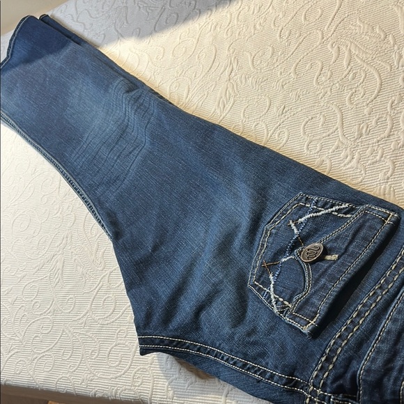 Wrangler Dark Blue Boot Cut Jeans. 7/8x 34. - Picture 11 of 11